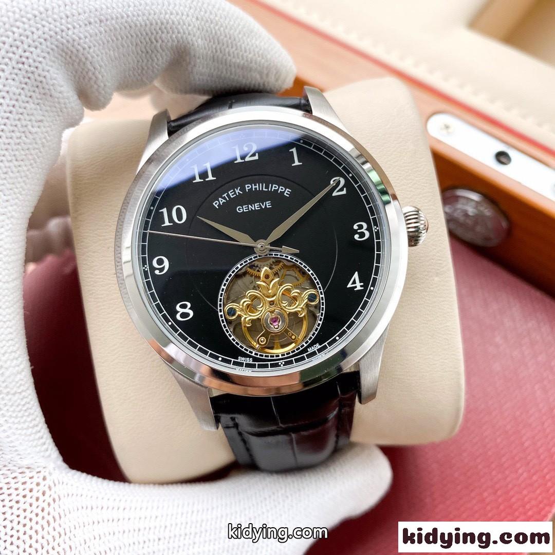 人気 41mm ビジネス カジュアル スケルトン パテック・フィリップ 時計 コピー メンズ 腕時計-0