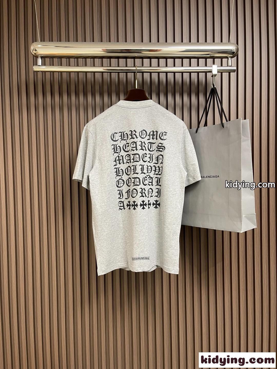 カジュアル プリント クルーネック 半袖Tシャツ クロムハーツ Tシャツ 偽物 コットン-1