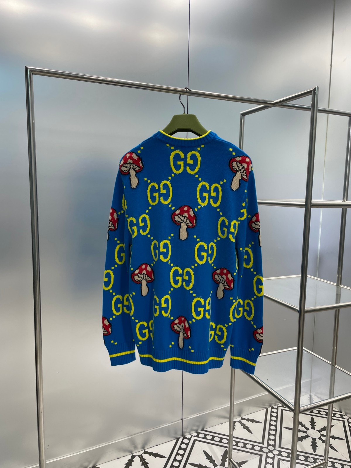 23AW GUCCI GG ウール＆コットン キノコ 刺繍 ロゴ セーター コピー-1