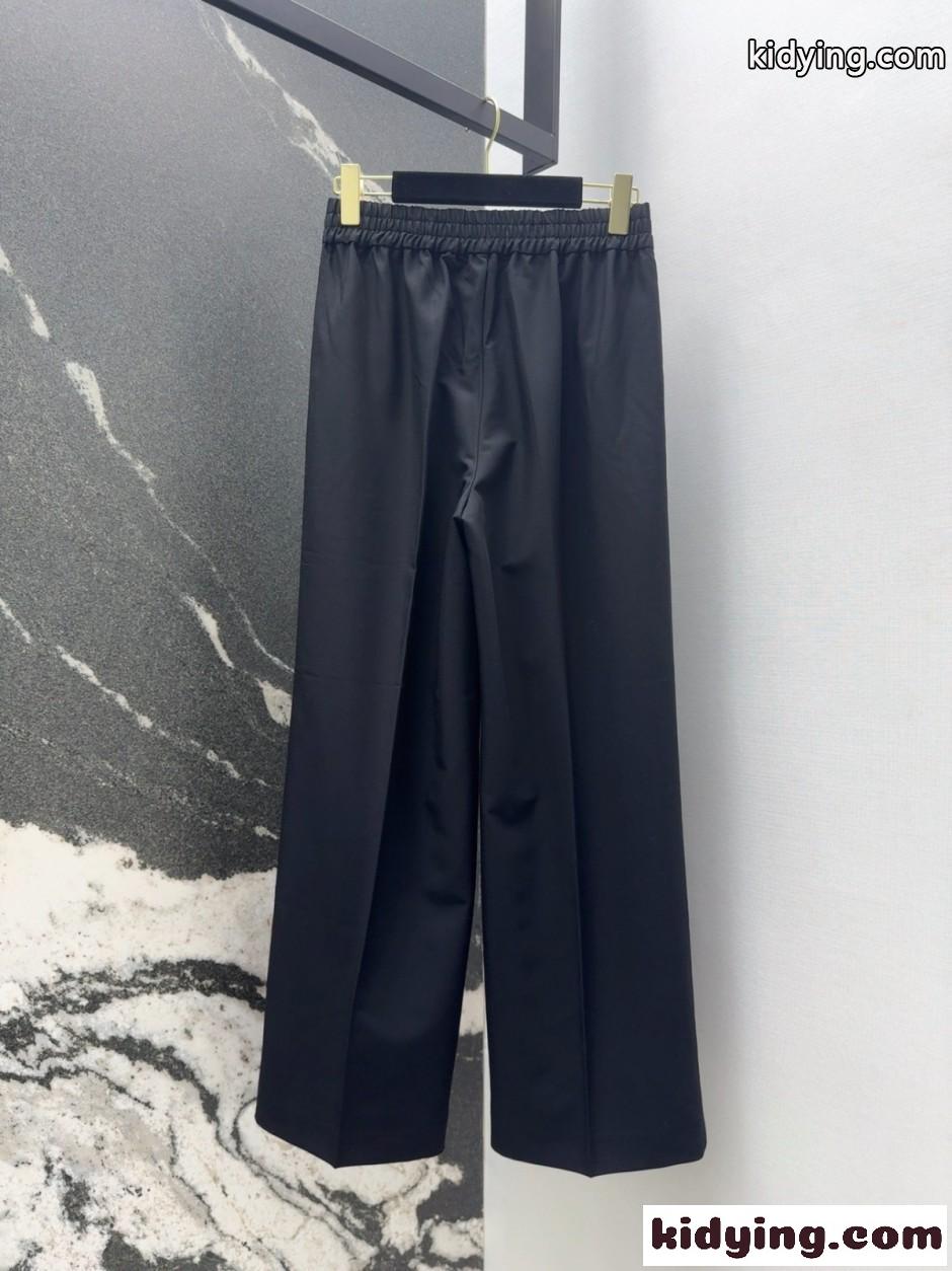 エレガント リラックス ロングパンツ セリーヌ パンツ コピー ブラック-4