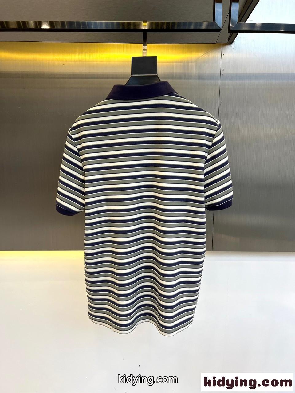 カジュアル ストライプ 半袖 ポロシャツ プラダ Tシャツ コピー メンズ-4