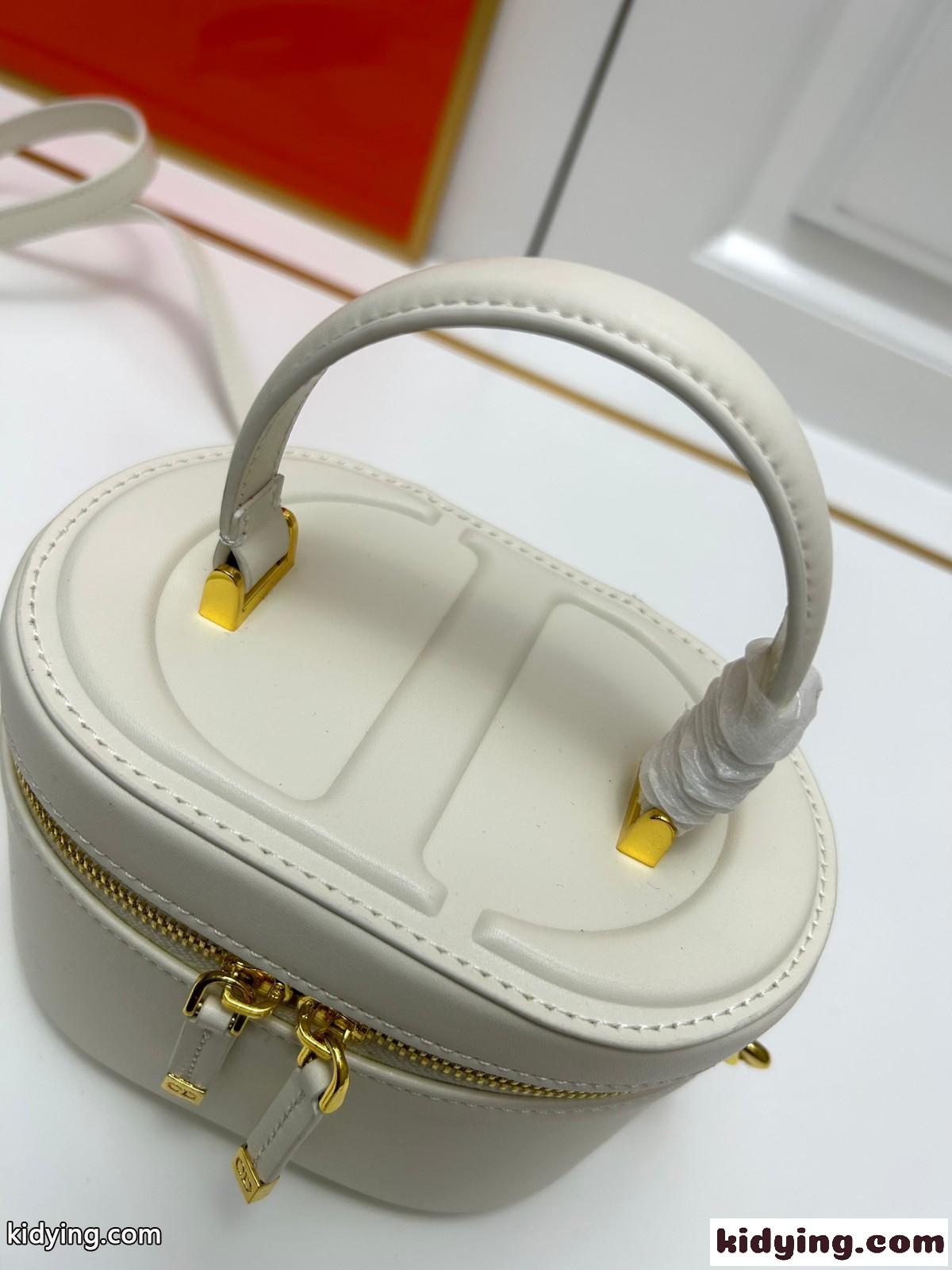 コロンとした形が可愛い DIOR SIGNATURE ヴァニティ スモール ショルダーバッグ コピー ホワイト-3