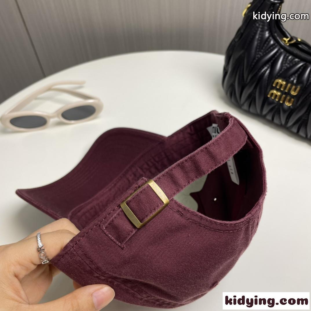 定番 お洒落 ロゴパッチ 帽子 ミュウミュウ キャップ 偽物 レッド-2