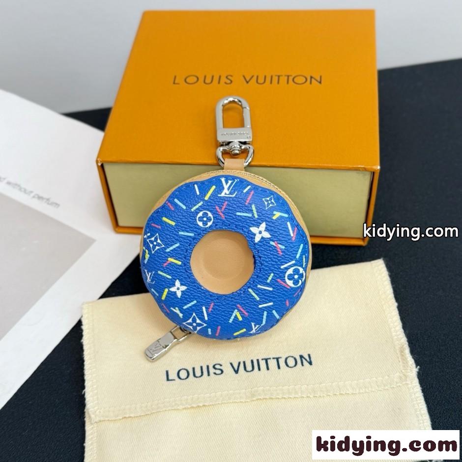 ルイ・ヴィトン キーホルダー 偽物 バッグチャーム・LV ドーナッツ ブルー-0