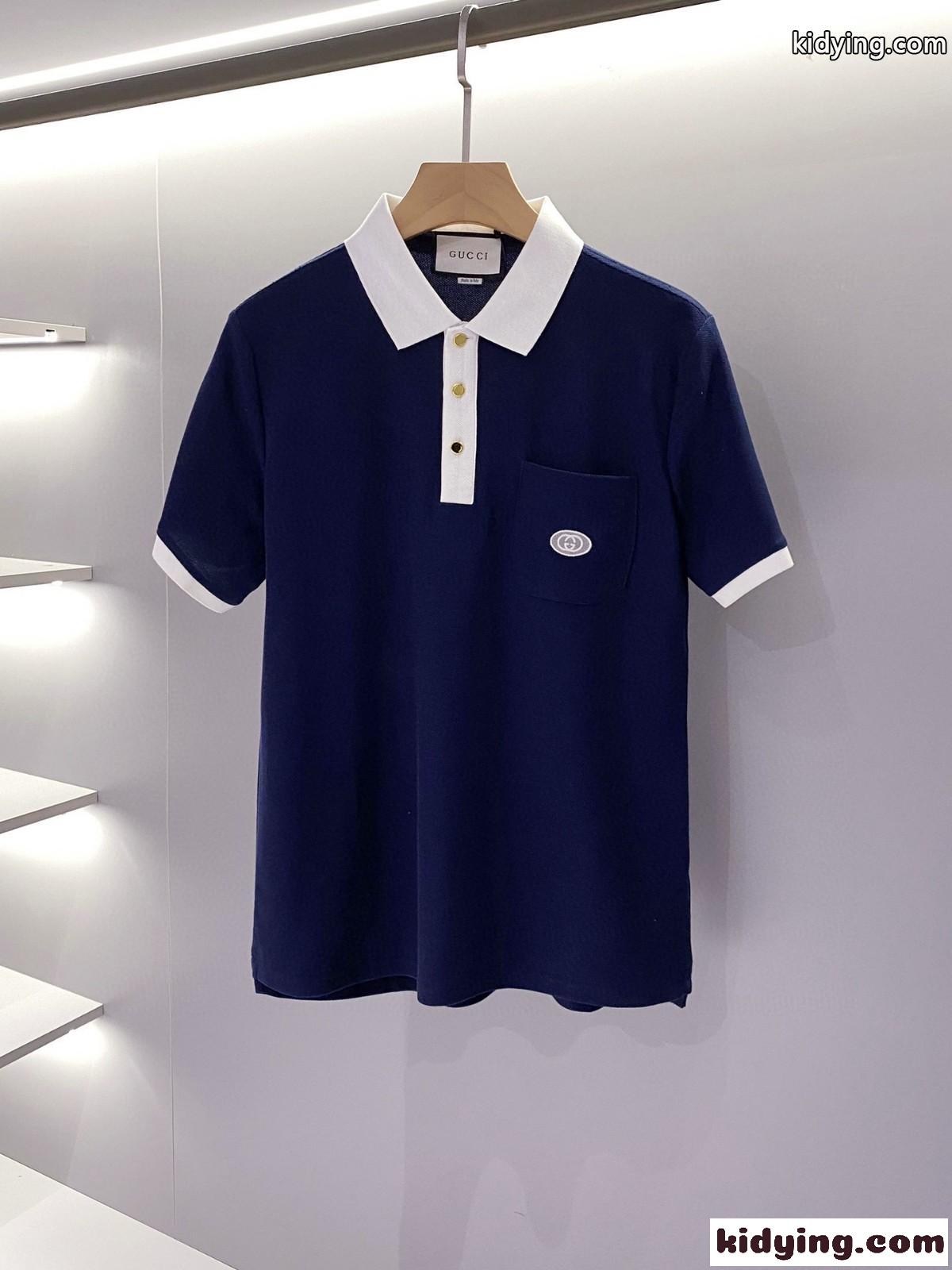 通気性抜群 メッシュ コットン ポロシャツ グッチ 半袖Tシャツ コピー カジュアル ビジネス-2