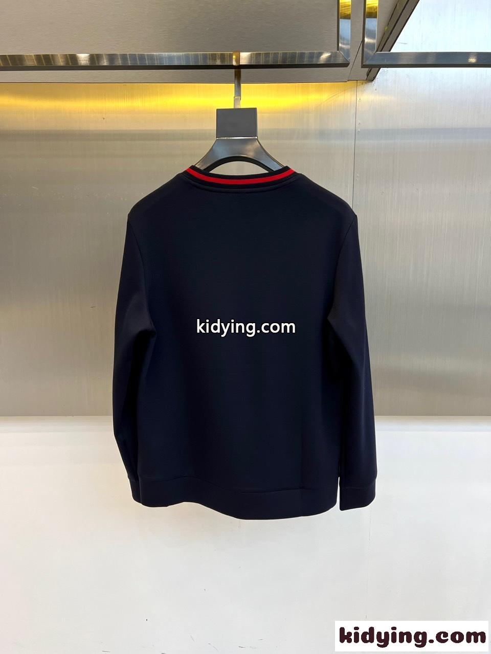 グッチ Tシャツ コピー カジュアル 定番 ウェブストライプ スウェットシャツ ネイビー-3