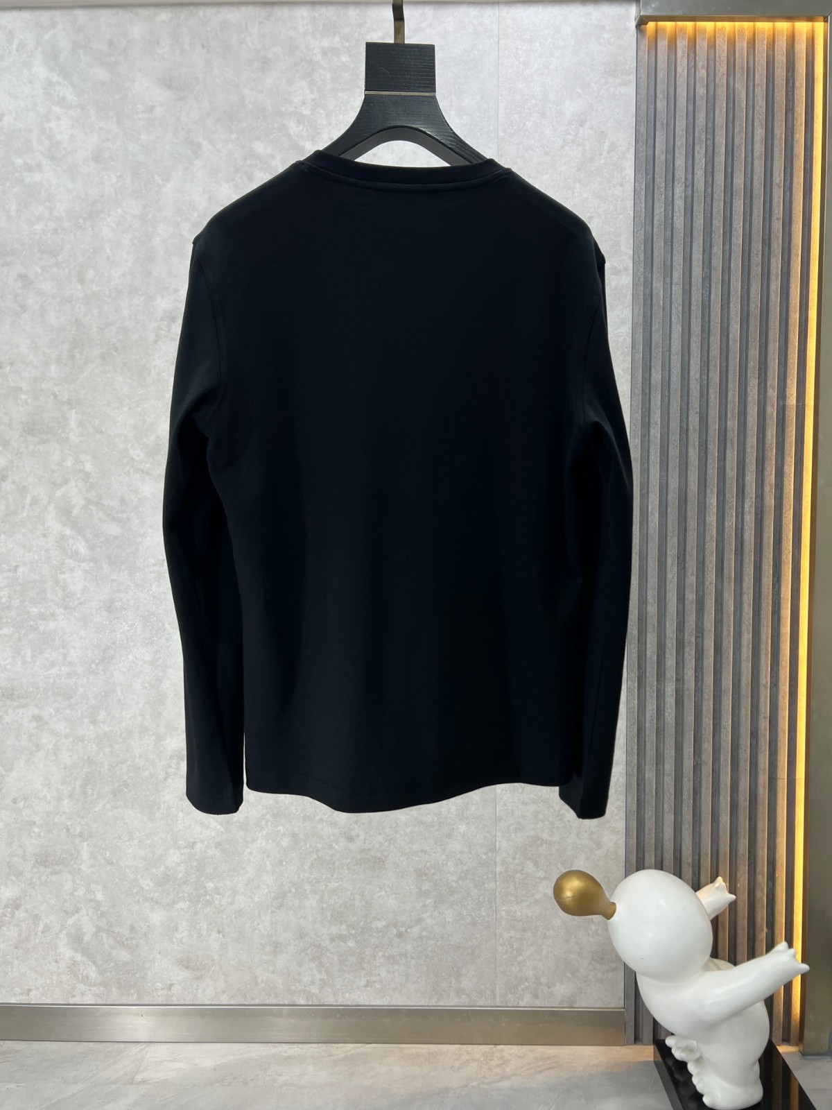 ベーシック プリント クルーネック 長袖Tシャツ エルメス Tシャツ コピー ブラック-0