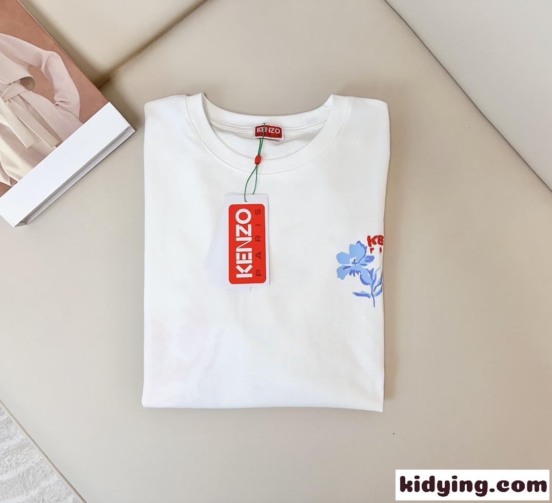 KENZO DRAWN FLOWERS 半袖Tシャツ ケンゾー Tシャツ コピー ホワイト-0