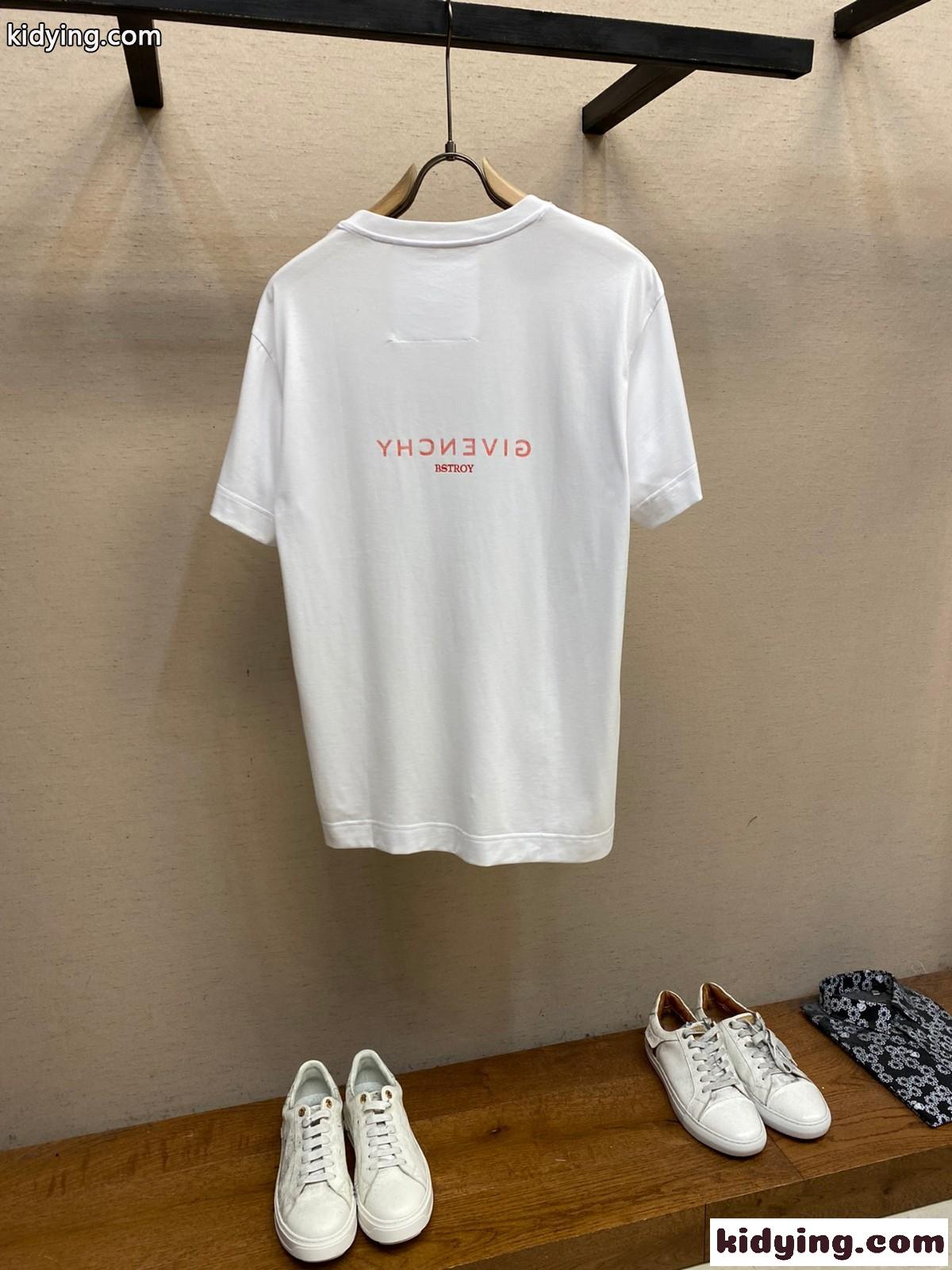 ジバンシィ Tシャツ コピー シンプル ロゴ プリント クルーネック 半袖 トップス-1