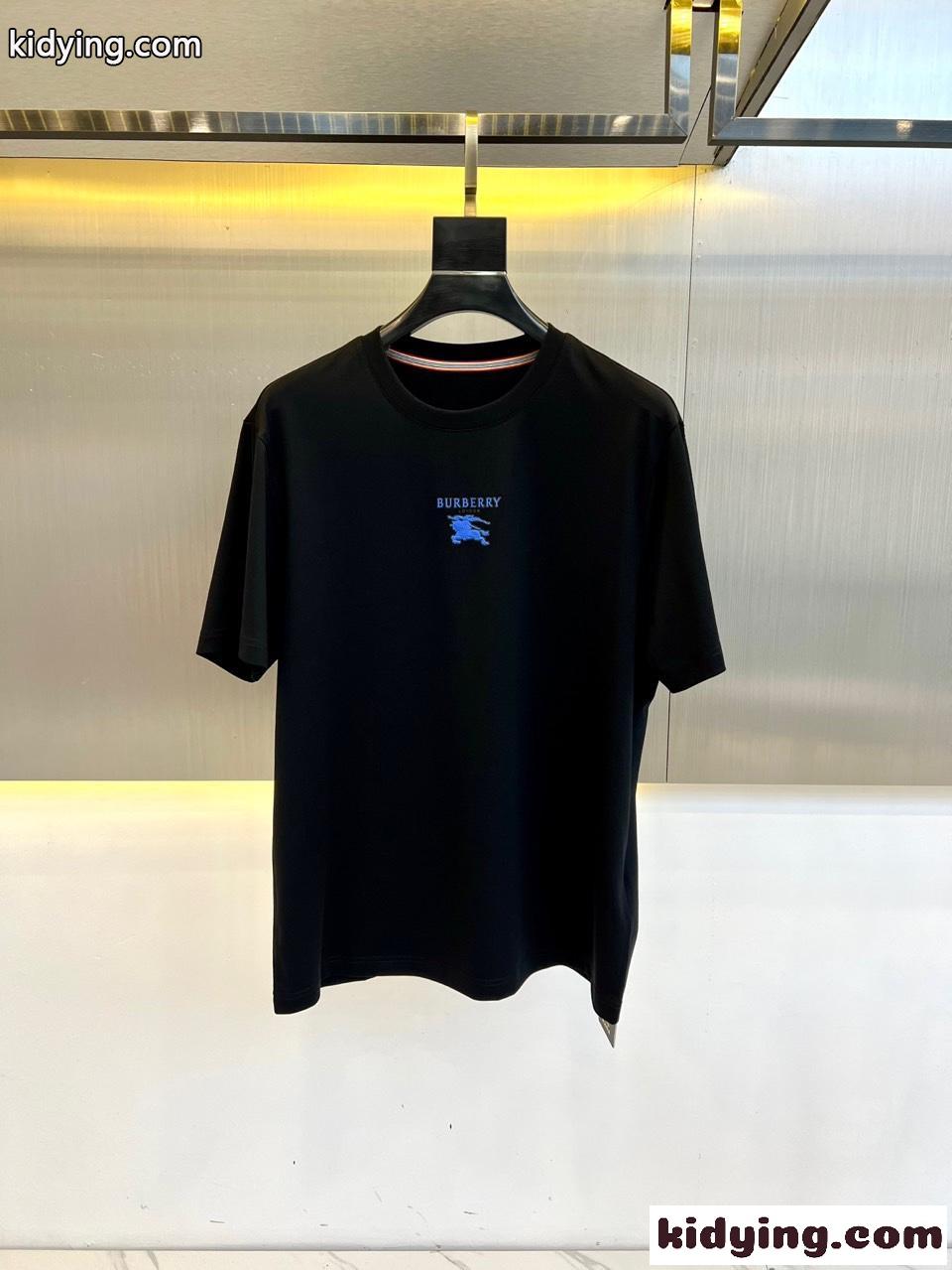 シンプル クルーネック 半袖Tシャツ バーバリー Tシャツ コピー 合わせやすい ブラック-0