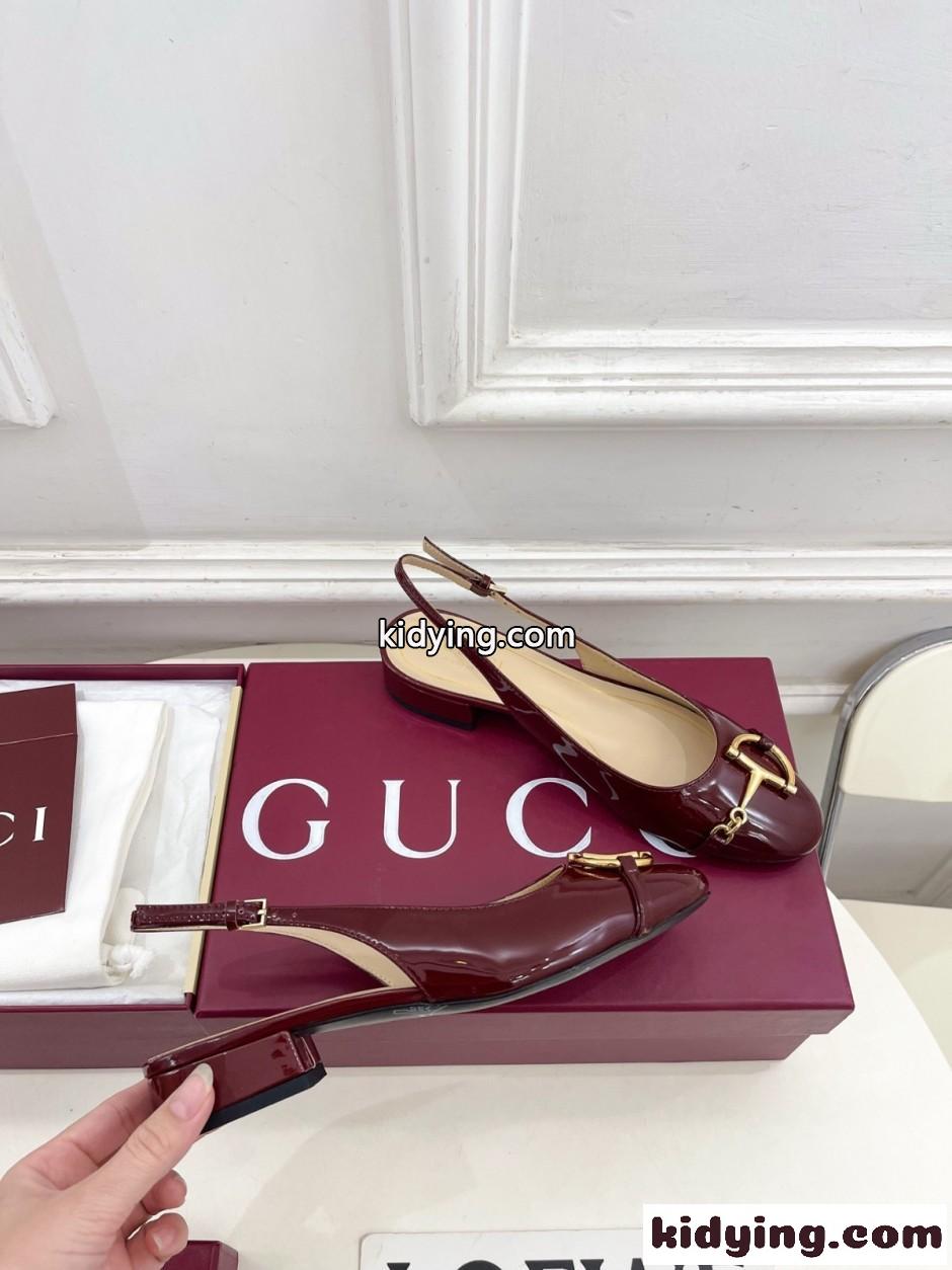 GUCCI ホースビット スリングバック パンプス グッチ パンプス コピー ボルドー-4