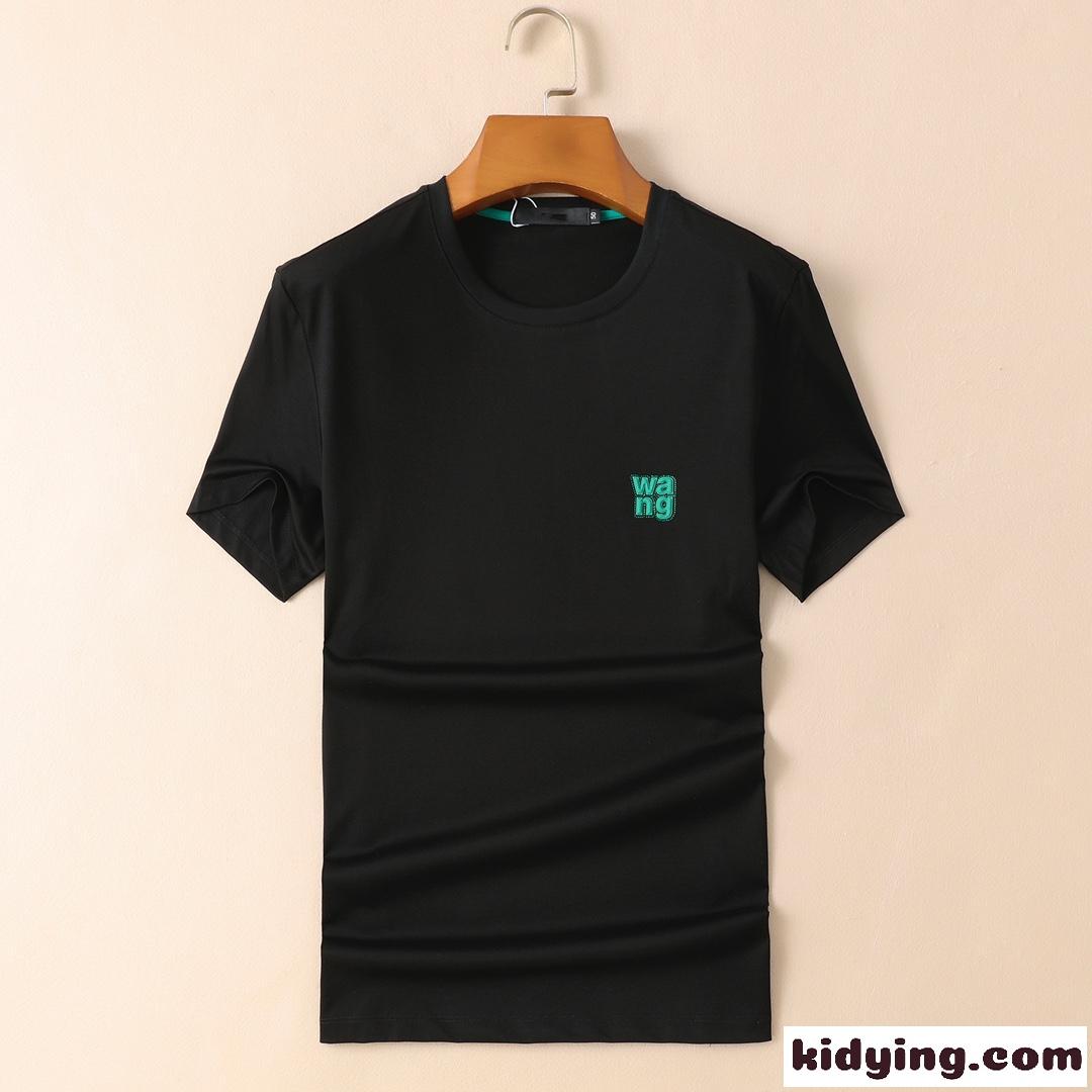 アレキサンダーワング Tシャツ コピー 半袖 春夏 シンプル ロゴ トップス メンズ 快適 クルーネック ホワイト ブラック-1