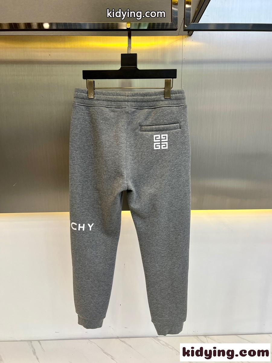 定番 ロゴ 裏起毛 スウェットパンツ ジバンシィ パンツ コピー メンズ グレー-4