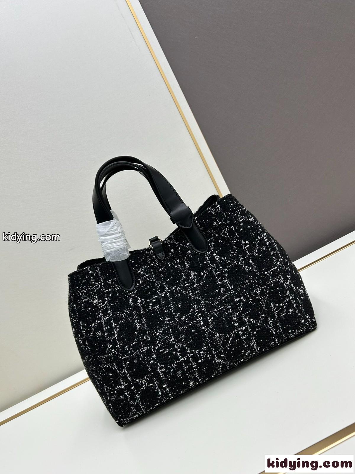 カナージュ ツイード Dior Toujours バッグ ミディアム クリスチャン・ディオール バッグ コピー ブラック-1