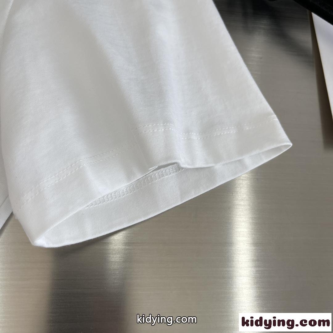 ベーシック 着回し ロゴ 刺繍 イヴ・サンローラン Tシャツ コピー クルーネック コットン ホワイト-3
