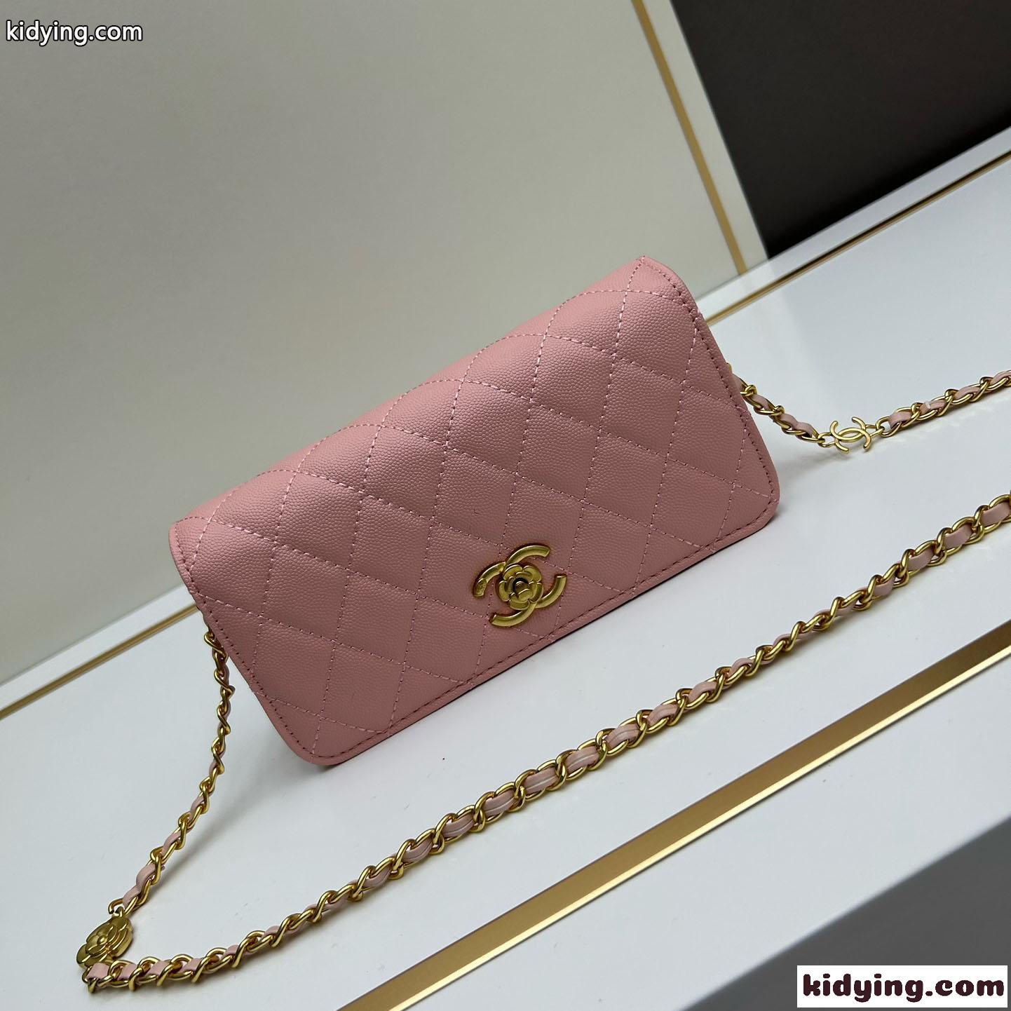 シャネル バッグ コピー 23K カメリア チェーン クラッチ ピンク-2