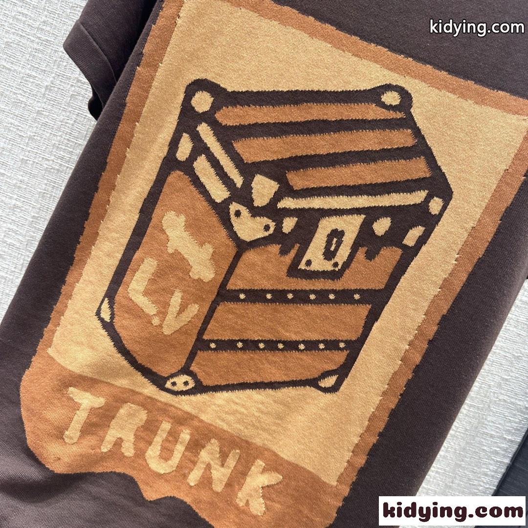 ショートスリーブ クルーネック Tシャツ ルイ・ヴィトン Tシャツ コピー-1