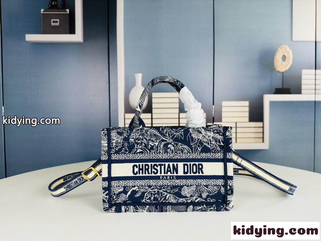 Dior Book Tote バッグ ミニ クリスチャン・ディオール バッグ コピー ブルー-0