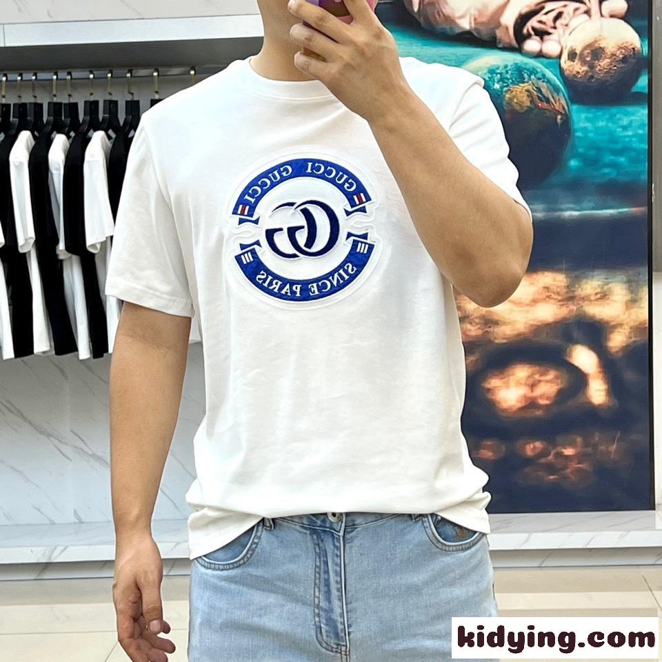 カジュアル ロゴ 半袖Tシャツ グッチ Tシャツ コピー コットン ホワイト-1