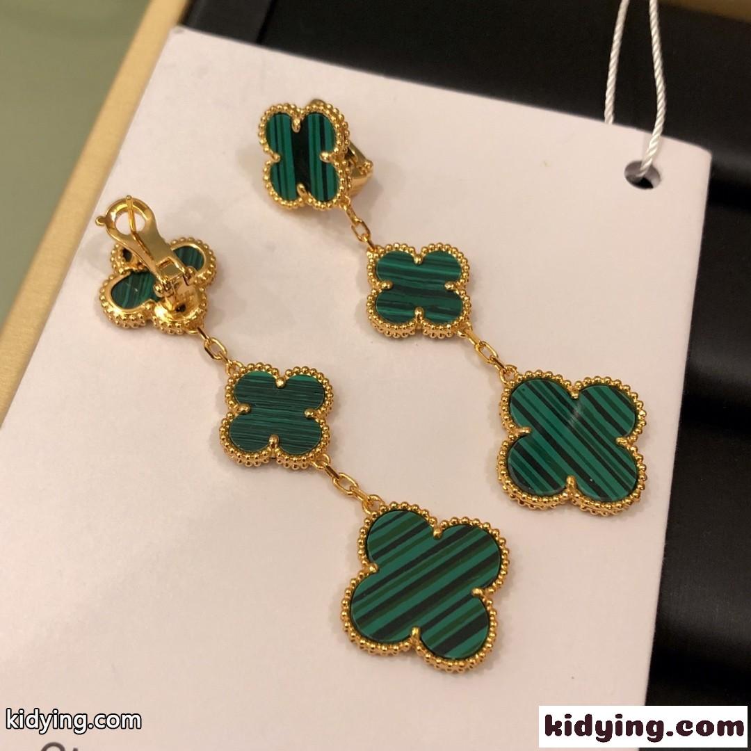 人気 3モチーフ レディース イヤリング ヴァンクリーフ&アーペル ピアス コピー エレガント ロングピアス 揺れる-0