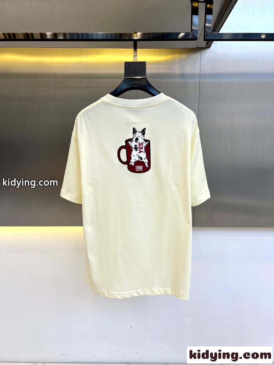 シンプル 可愛い 半袖Tシャツ グッチ Tシャツ 偽物 クルーネック ベージュ-3