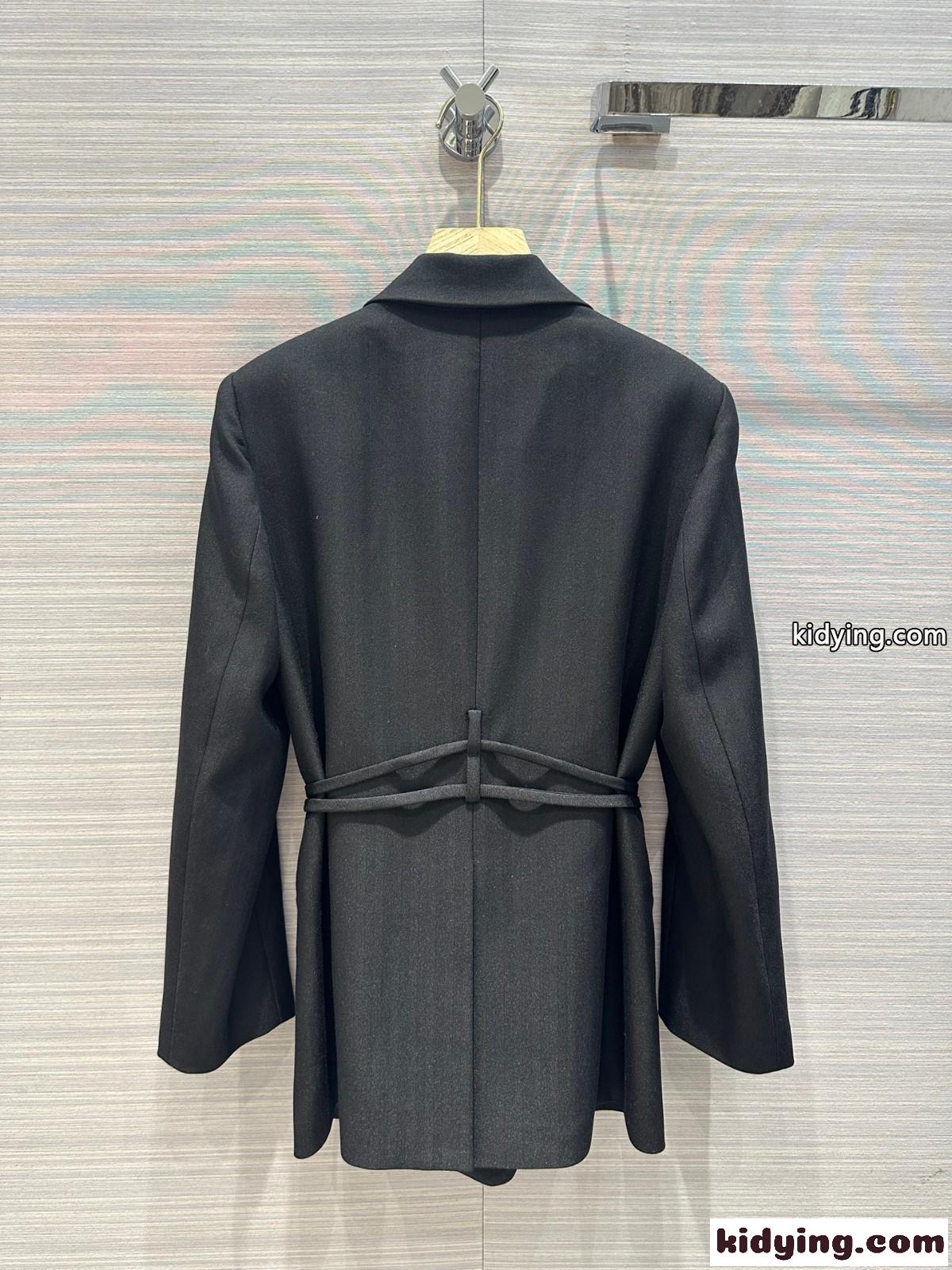 アレキサンダーワング ジャケット コピー 上品 オーバーサイズ ラップ タイ ブレザー-5