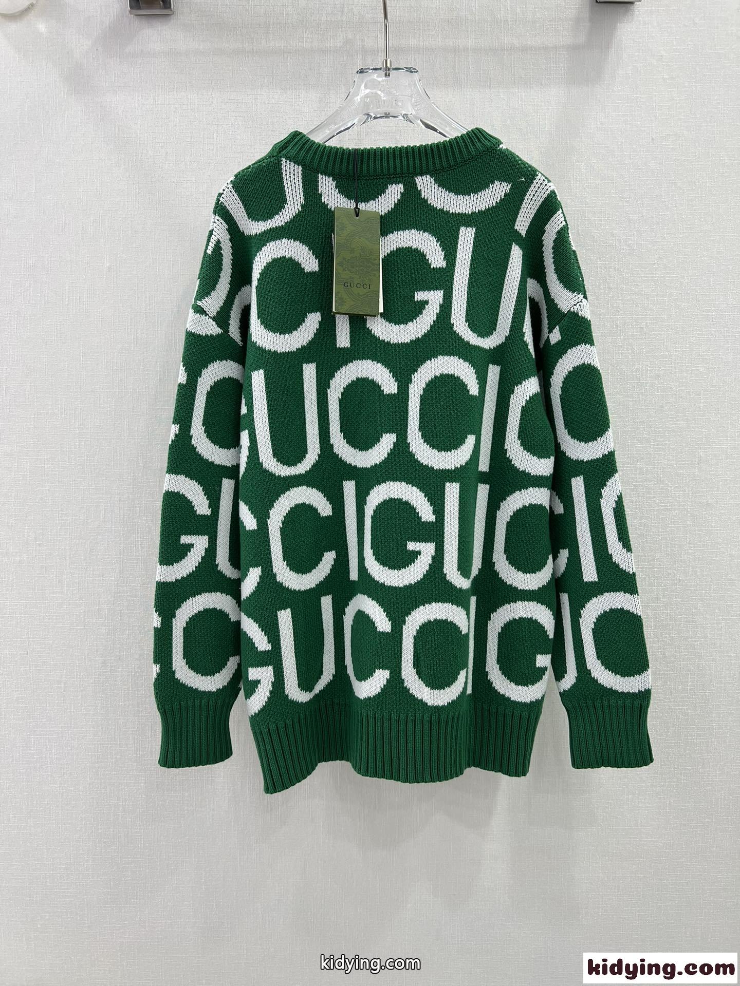 GUCCI インターシャ ウール セーター グッチ セーター コピー グリーン-4