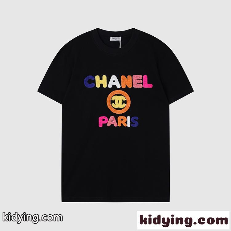ベーシック 可愛い ロゴ クルーネック 3色あり シャネル tシャツ コピー 半袖 トップス-2