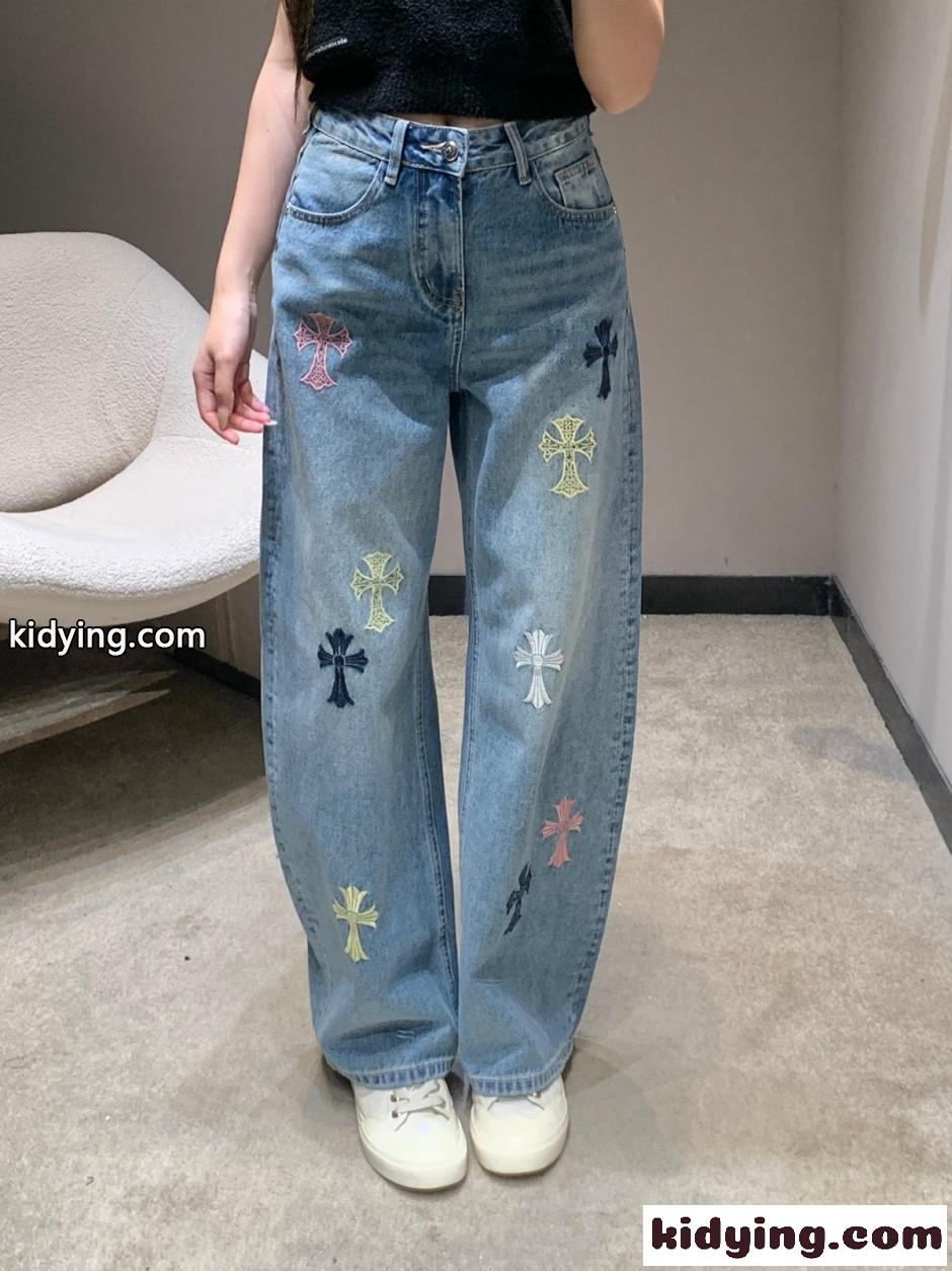 クロスモチーフ デニムパンツ クロムハーツ ジーンズ 偽物 合わせやすい-3
