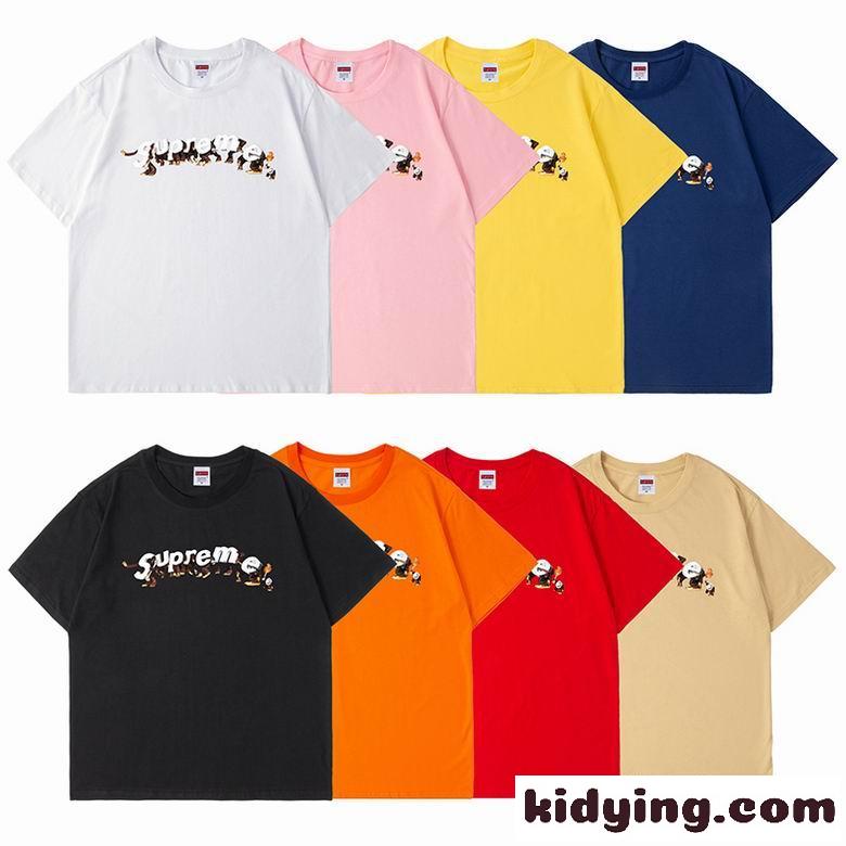 ユニセックス 人気 シンプル 8色あり 着心地いい ゆったり 半袖 シュプリーム tシャツ コピー おしゃれ ロゴ 定番-1