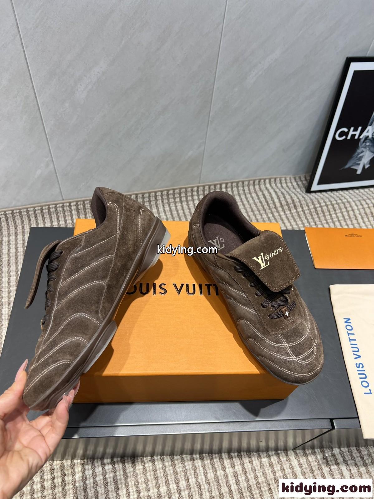 お洒落 カジュアル LV フットプリント サッカー ルイヴィトン スニーカー スーパーコピー-2