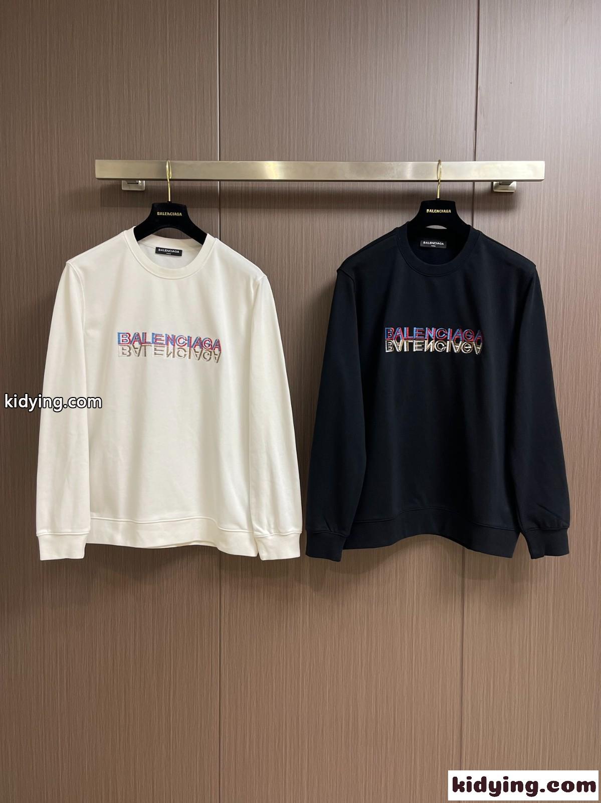 バレンシアガ Tシャツ コピー 人気 カジュアル ロゴ刺繍 スウェットシャツ-0