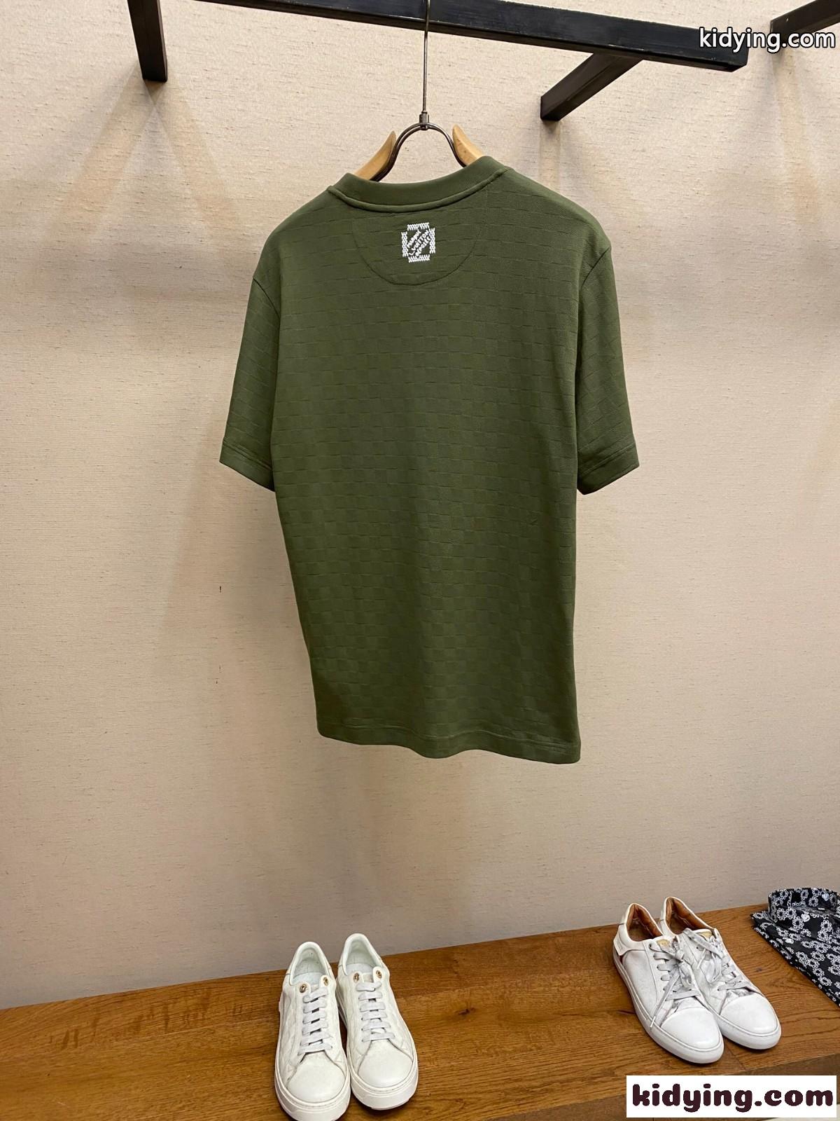 お洒落 カジュアル ダミエピケTシャツ ルイ・ヴィトン Tシャツ コピー クルーネック-0