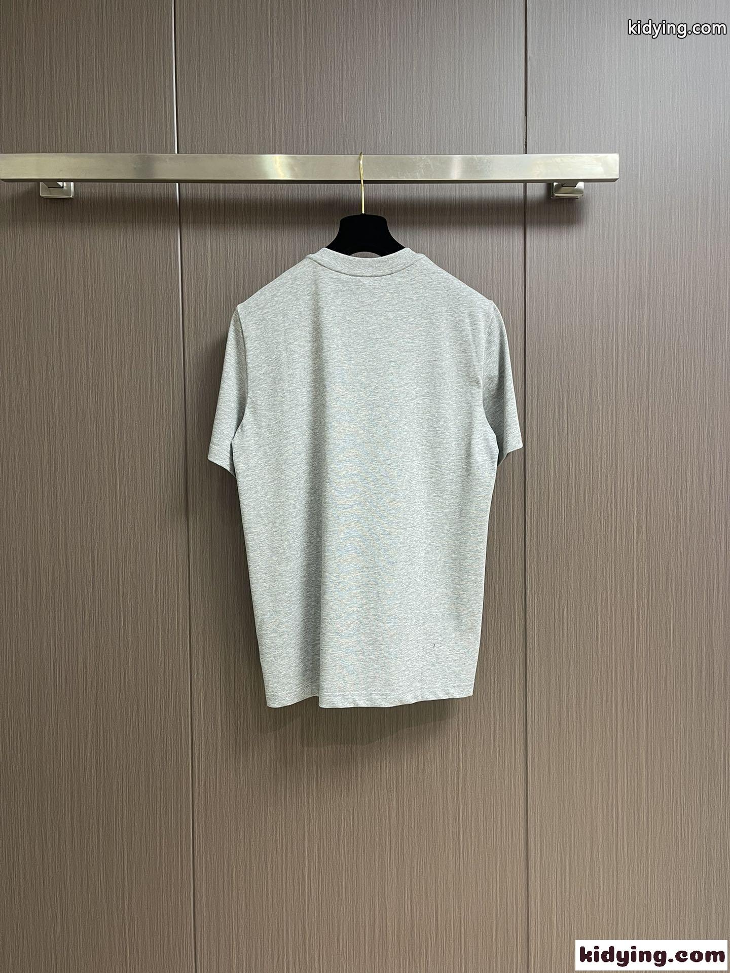 シンプル トリオンフ コットン 半袖Tシャツ セリーヌ Tシャツ コピー クルーネック-2