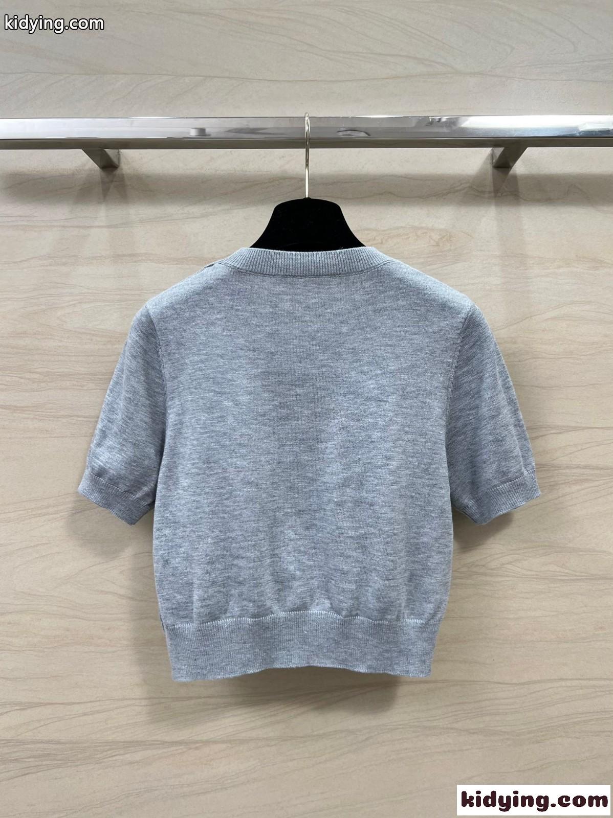 定番 人気 半袖 ニット トップス アレキサンダーワング ニット コピー グレー-4
