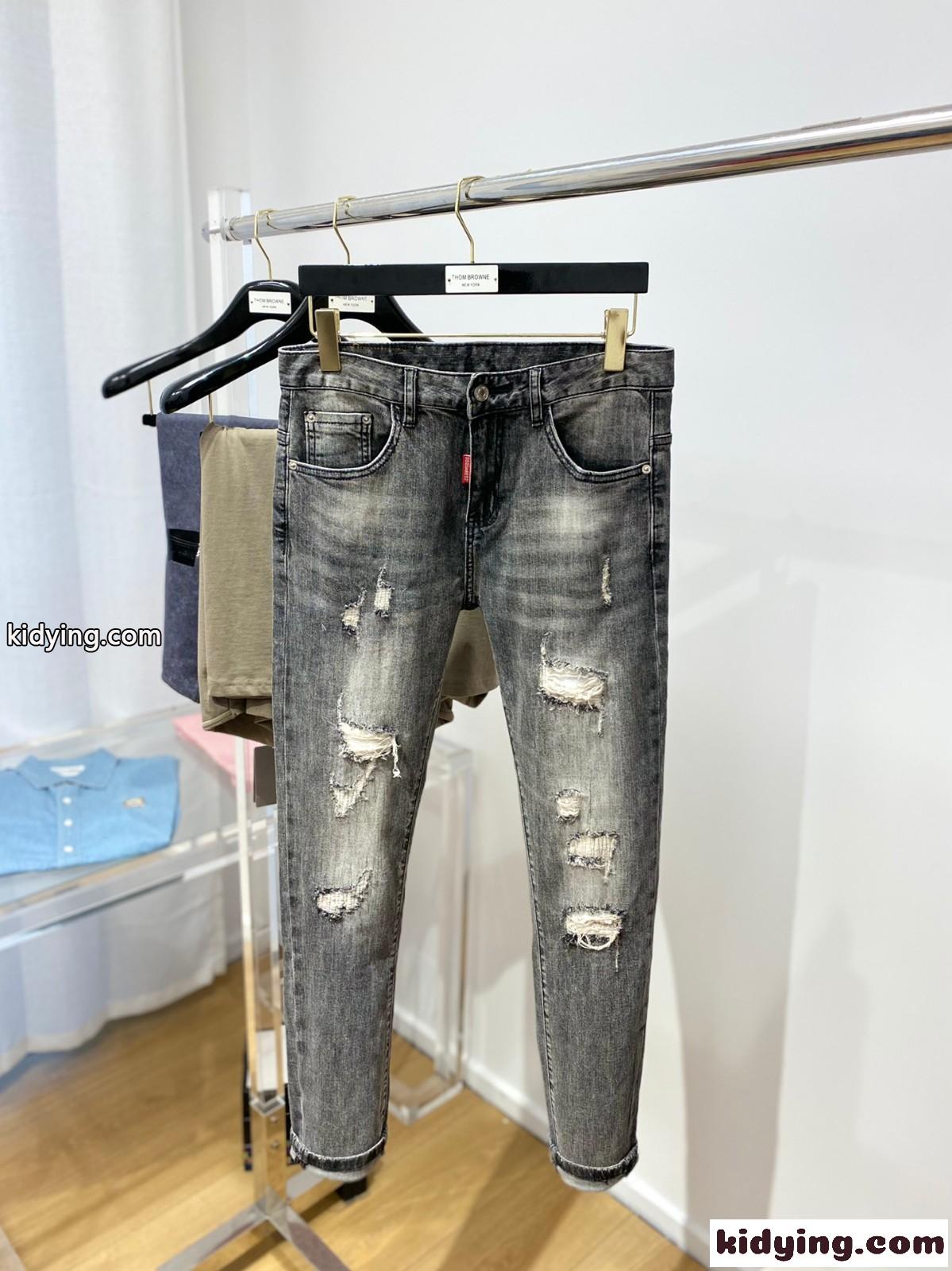 ダメージ加工 カジュアル ディースクエアード ジーンズ コピー メンズ デニムパンツ-0