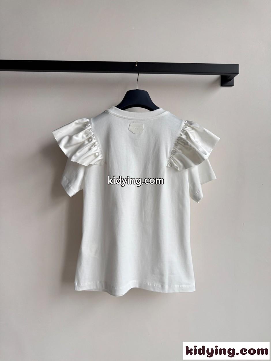 大人可愛い ラッフルトリム Tシャツ ルイ・ヴィトン 半袖Tシャツ コピー-1