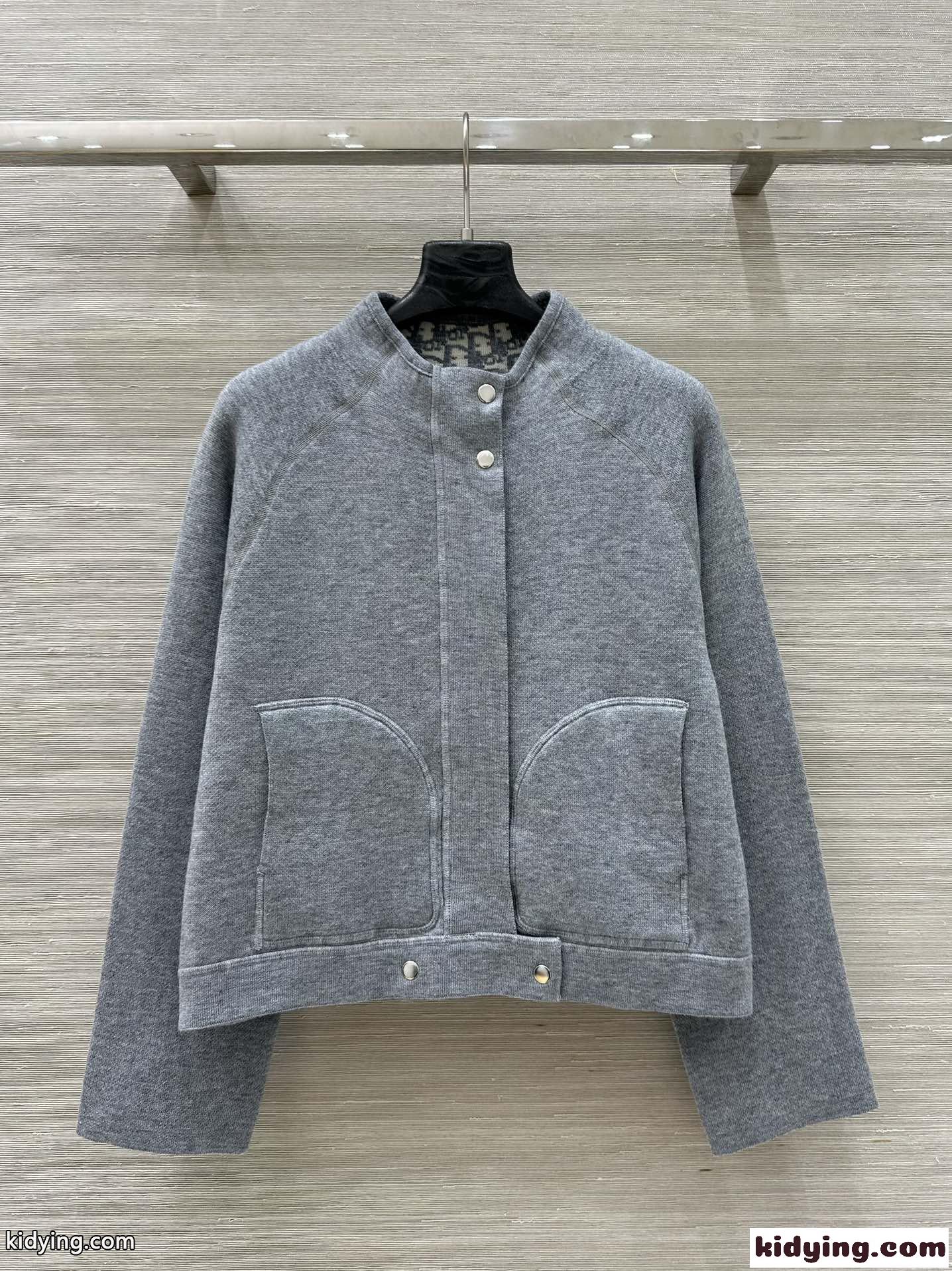 洗練された 上品 リバーシブルジャケット クリスチャン・ディオール ニット コピー グレー-2