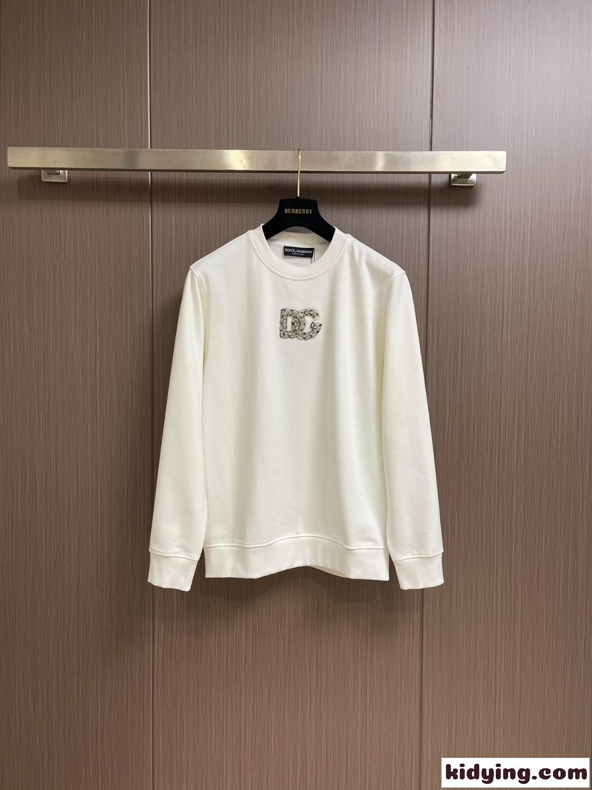 ドルチェ&ガッバーナ Tシャツ コピー コットン クルーネック スウェットシャツ ホワイト-0