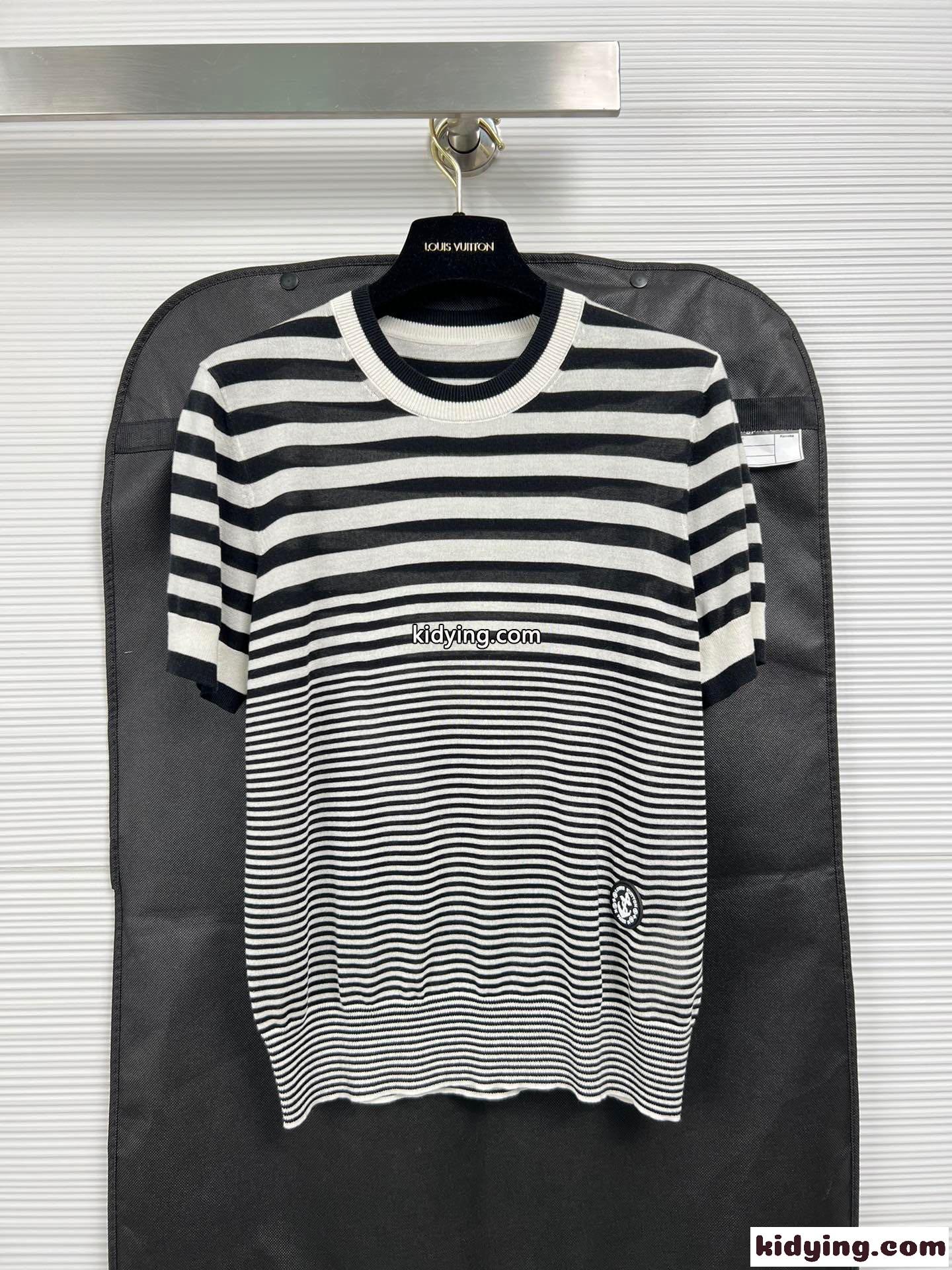 ミックスドストライプ ニット トップ ルイ・ヴィトン Tシャツ コピー 半袖-1