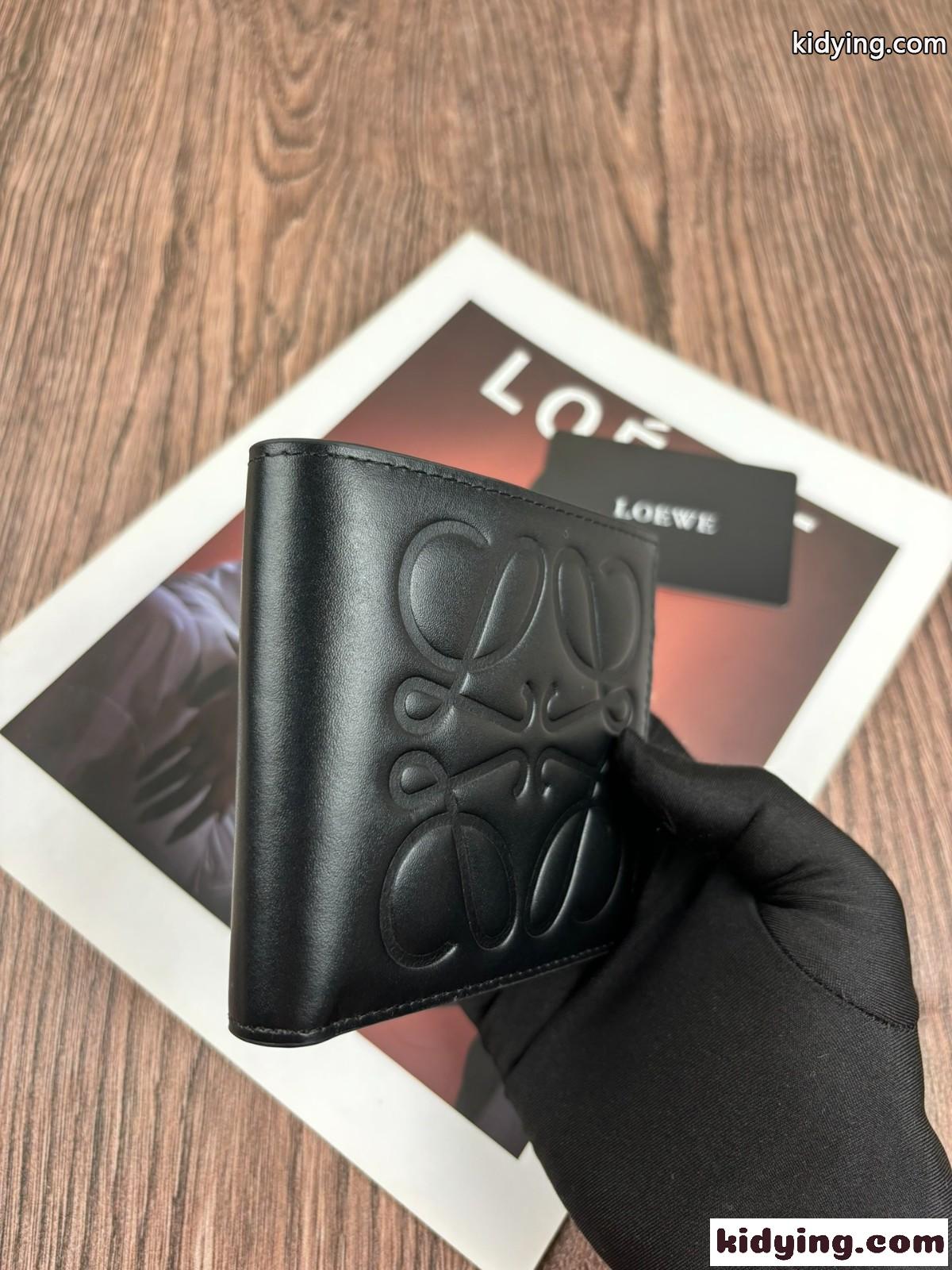 洗練された アナグラム 2つ折り財布 ウォレット ロエベ 財布 コピー ブラック-1