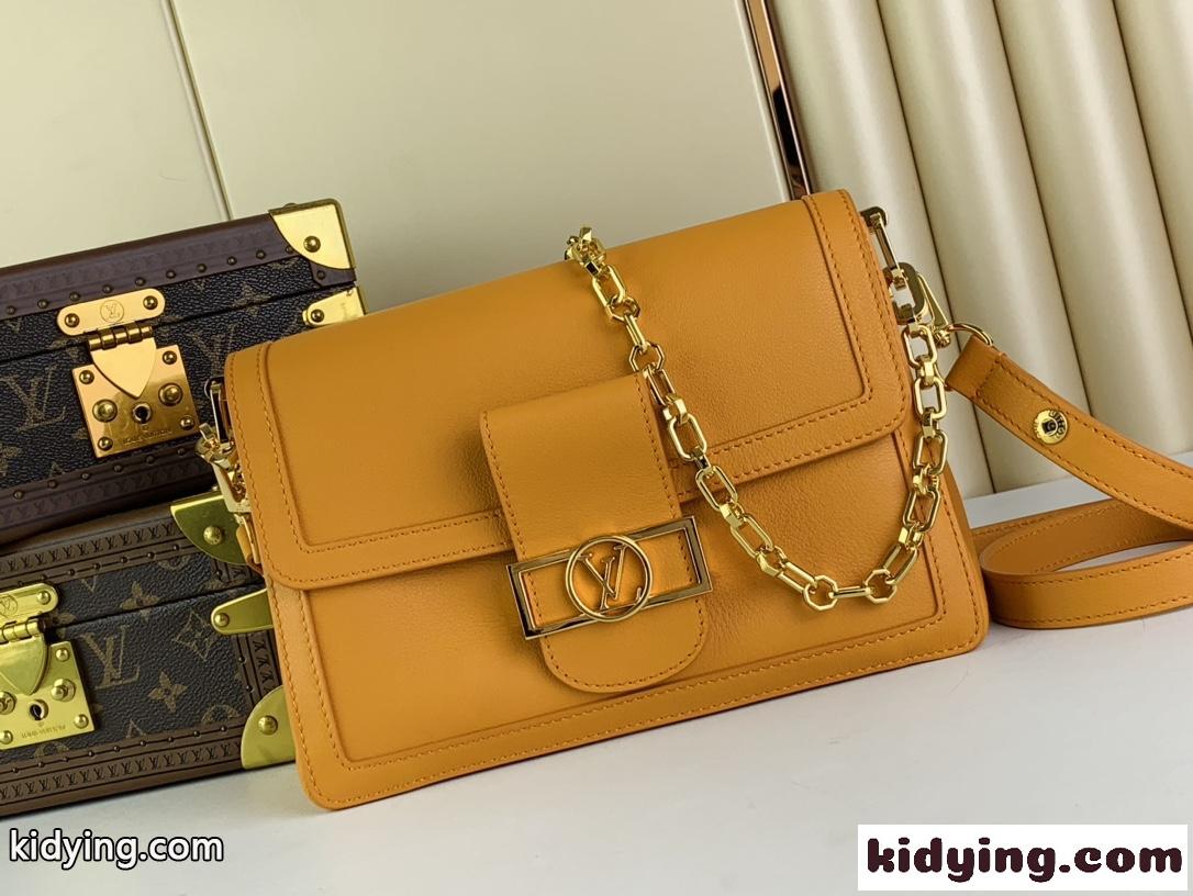 24SS☆LV ドフィーヌ・ソフト MM ルイヴィトン バッグ スーパーコピー M25048 オレンジ-1
