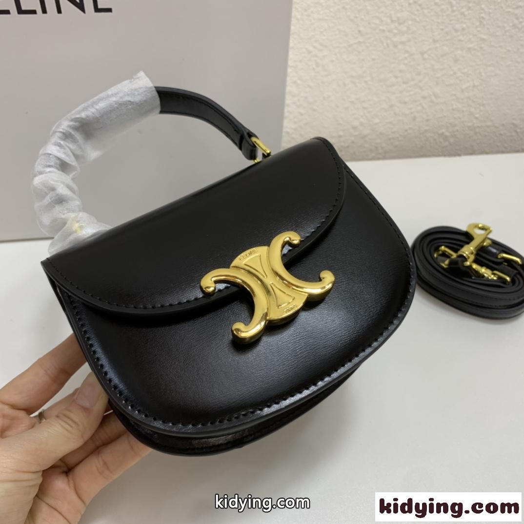 新作&ミニ ブザス トリオンフ カーフスキン セリーヌ バッグ コピー ショルダーバッグ ブラック-4