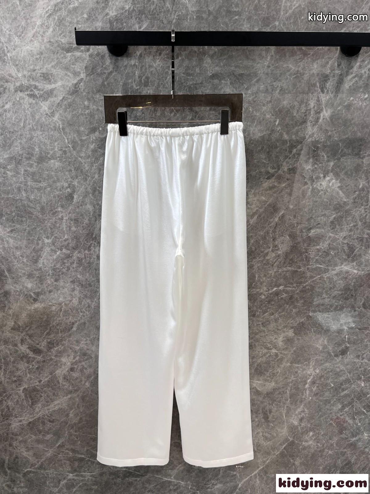 上品 カジュアル ロゴ ロングパンツ アレキサンダーワング パンツ 偽物 ホワイト-1