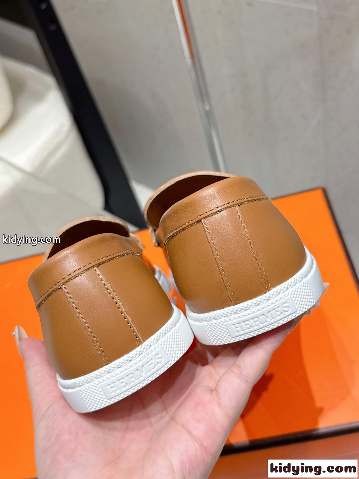 上品 レザー イグナシオモカシン シェーヌダンクル エルメス スーパーコピー ブラウン-3