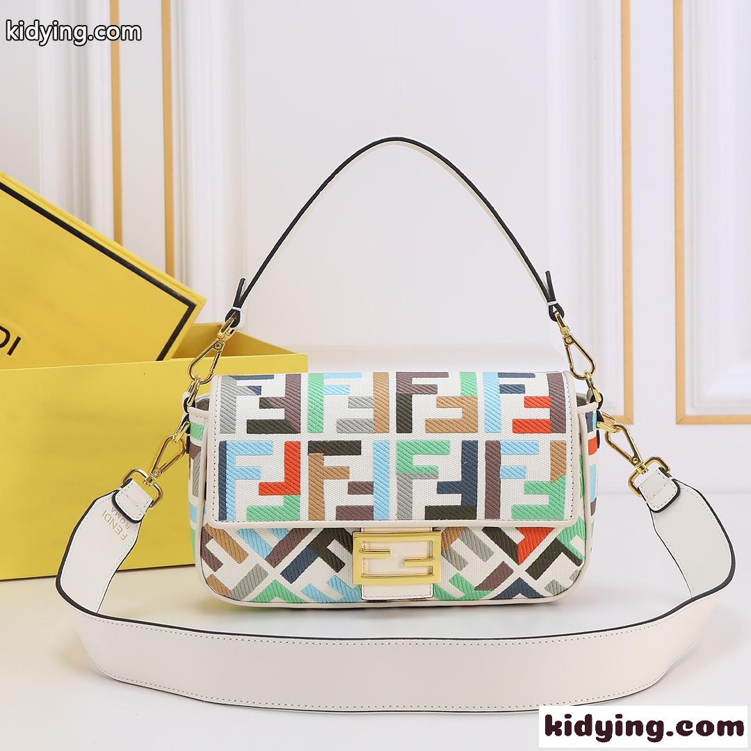 FF刺繍 バゲット ショルダーバッグ フェンディ バッグ 人気 コピー レディース　ファッション-0