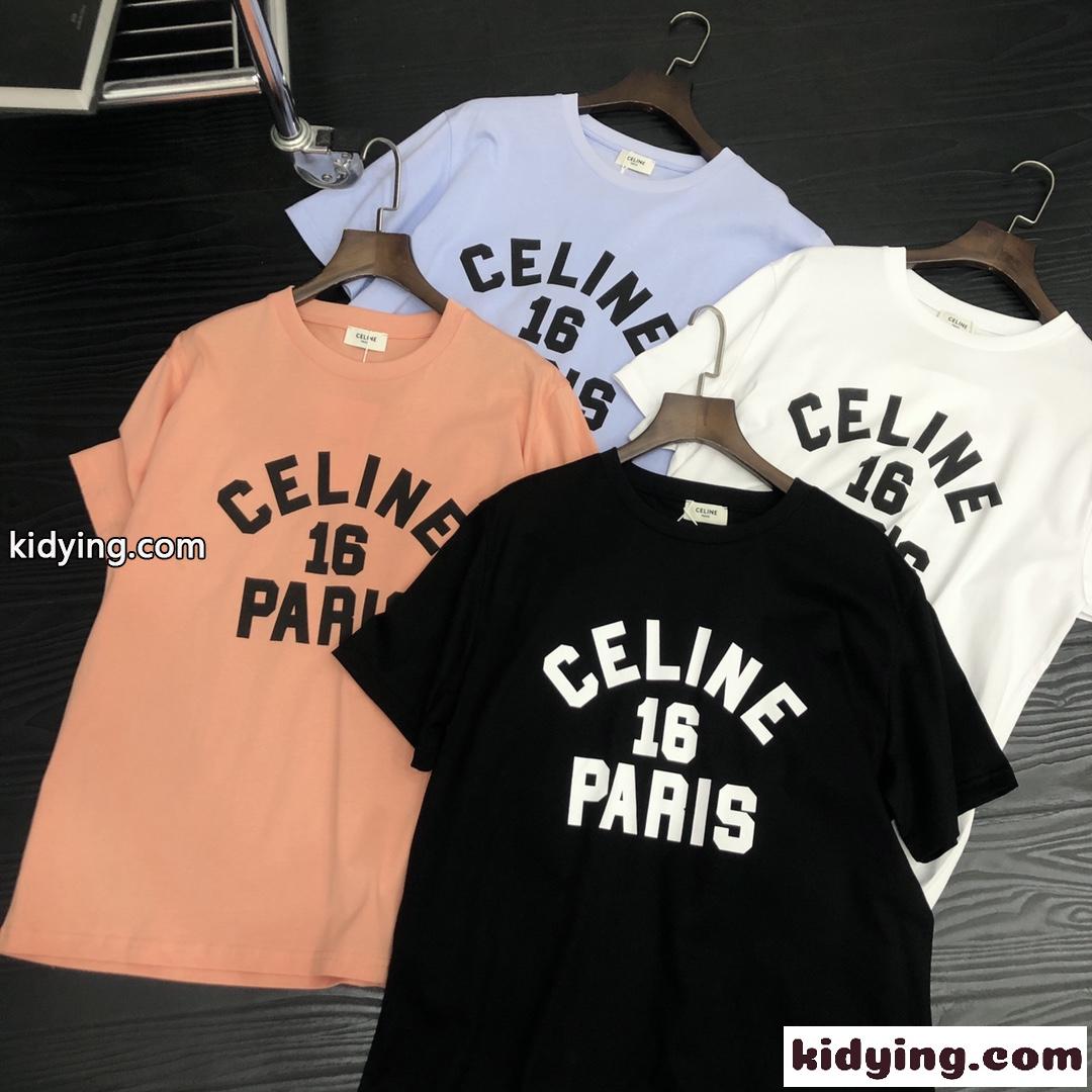 4色あり スポーツ風 ゆったり プリント セリーヌ tシャツ コピー 半袖 クルーネック カジュアル トップス-4