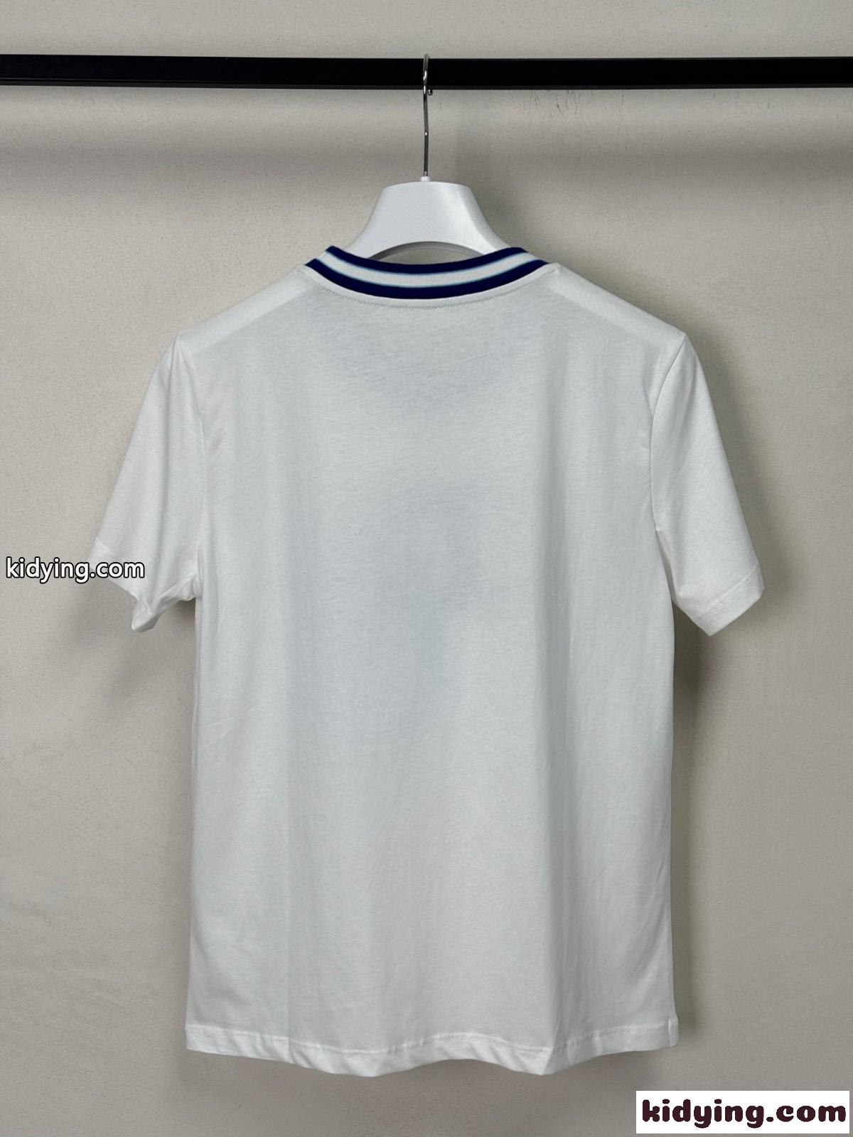 お洒落 クルーネック 合わせやすい エルメス Tシャツ コピー コットン ホワイト-0
