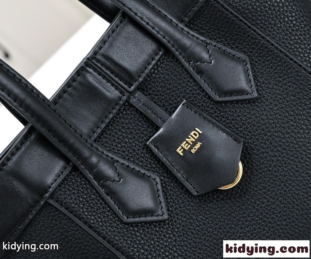 Fendi Origami スモール ブラックレザー 変形ミニバッグ フェンディ バッグ コピー-4