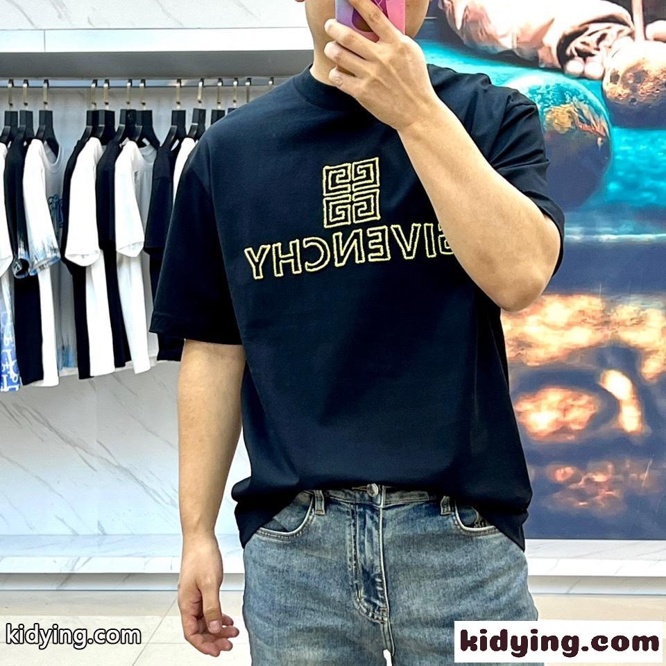 ジバンシィ Tシャツ コピー カジュアル ロゴ入り コットン 半袖Tシャツ ブラック-2